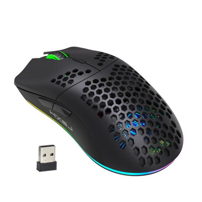 Fall HXSJ New RGB Wireless 2.4G Gaming Mouse, Rechargeable RGB Light Optical Mouse, Plug and Play Ergonomic Mouse for Desktop Notebook PC Home Office, Tech Gadgets, Gaming Mouse
