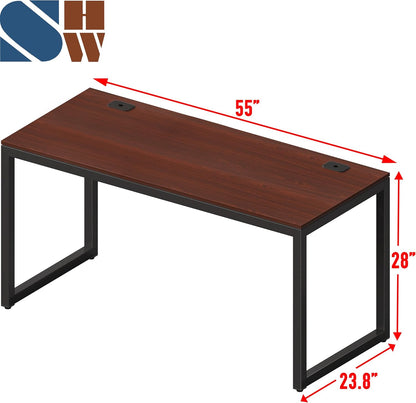 55-Inch Commercial-Grade Office Computer Desk, Cherry