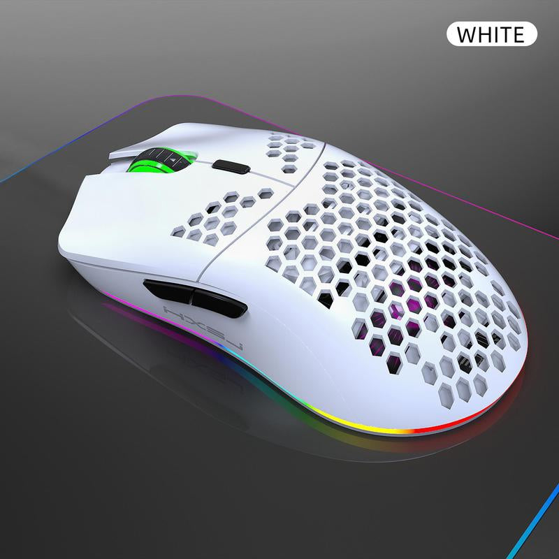 Fall HXSJ New RGB Wireless 2.4G Gaming Mouse, Rechargeable RGB Light Optical Mouse, Plug and Play Ergonomic Mouse for Desktop Notebook PC Home Office, Tech Gadgets, Gaming Mouse