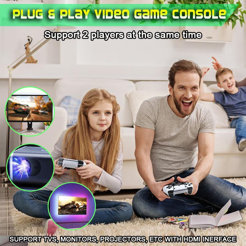 Mass Games Retro Game Console with 20000+ Built-In Games 19 Emulators 2 Wireless Controllers 4K Output & 64GB SD Card Perfect for Kids & Adults - Portable Gaming System,Tiktokshopblackfriday