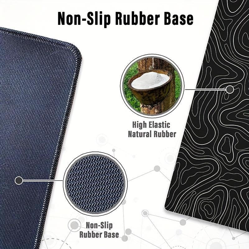 Line Pattern Cozy Gaming Mouse Pad, Large Size Mouse & Keyboard Mat with Stitched Edge, Non-Slip Desk Mat for Home Office, Non Slip Mousepad