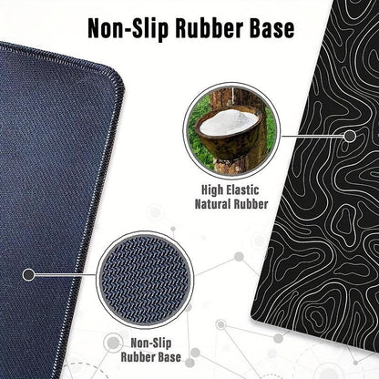 Line Pattern Cozy Gaming Mouse Pad, Large Size Mouse & Keyboard Mat with Stitched Edge, Non-Slip Desk Mat for Home Office, Non Slip Mousepad