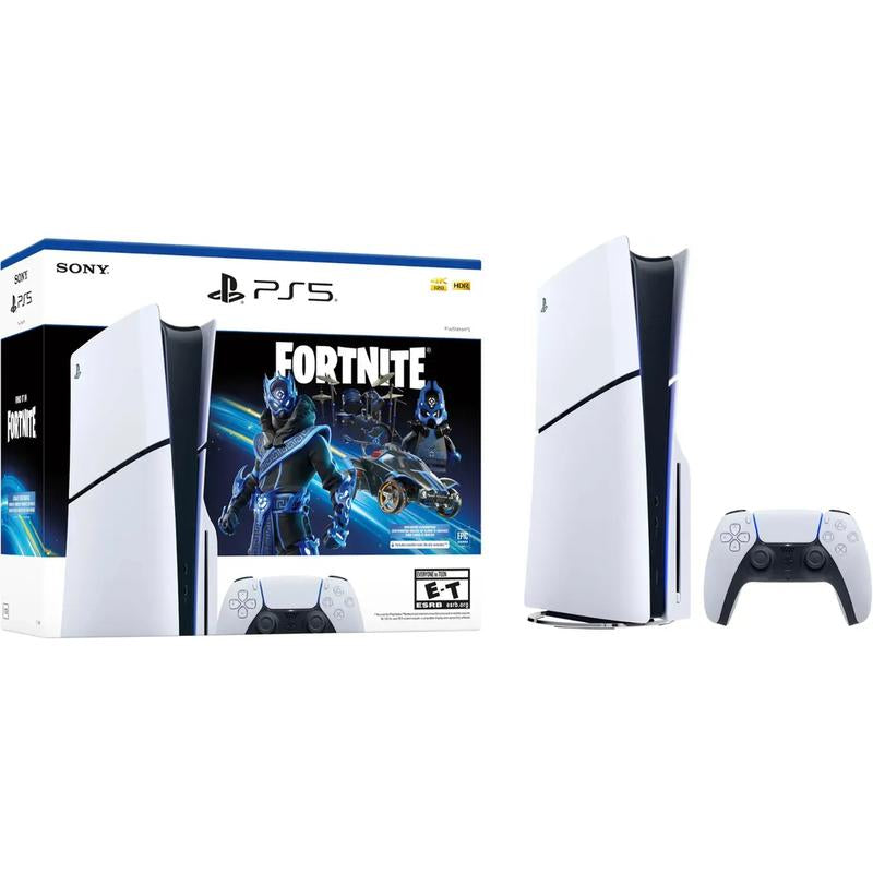 Playstation 5 Slim Console Disc Version - Fortnite Cobalt Star Bundle - White