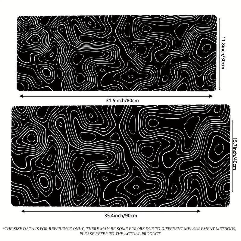 Line Pattern Cozy Gaming Mouse Pad, Large Size Mouse & Keyboard Mat with Stitched Edge, Non-Slip Desk Mat for Home Office, Non Slip Mousepad