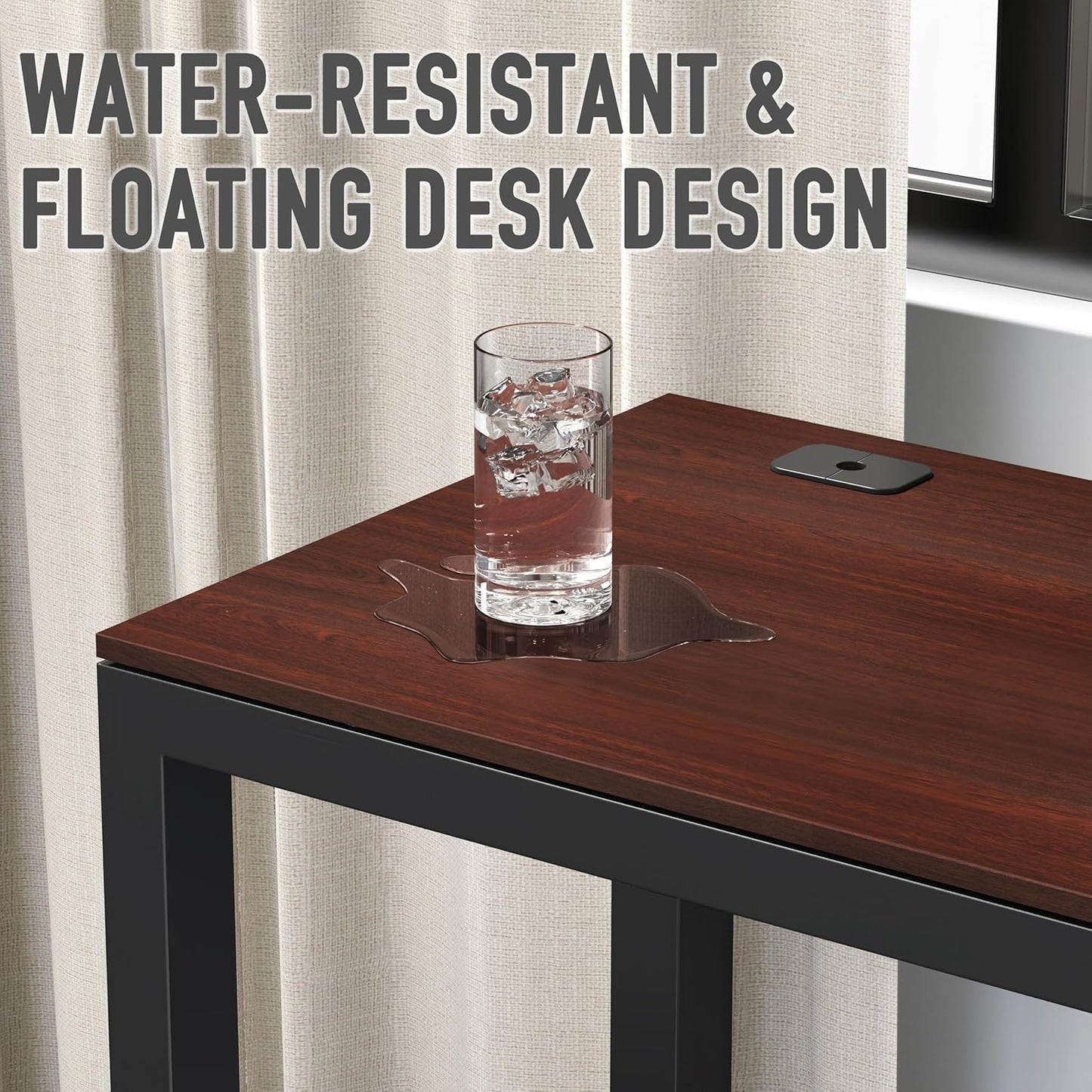 55-Inch Commercial-Grade Office Computer Desk, Cherry