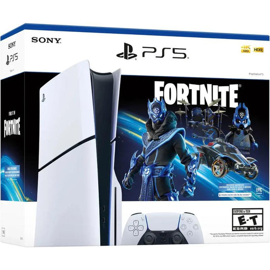 Playstation 5 Slim Console Disc Version - Fortnite Cobalt Star Bundle - White