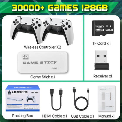 Mass Games Retro Game Console with 20000+ Built-In Games 19 Emulators 2 Wireless Controllers 4K Output & 64GB SD Card Perfect for Kids & Adults - Portable Gaming System,Tiktokshopblackfriday