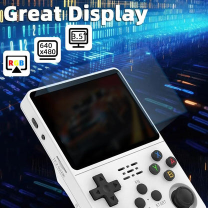 R36S Retro Video Handheld Game Console Linux System 3.5 in IPS Screen Built in 3000Mah Battery 32G+64G TF Card Preinstalled Gamess for Christmas, Thanksgiving, Holiday Gift