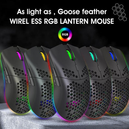 Fall HXSJ New RGB Wireless 2.4G Gaming Mouse, Rechargeable RGB Light Optical Mouse, Plug and Play Ergonomic Mouse for Desktop Notebook PC Home Office, Tech Gadgets, Gaming Mouse