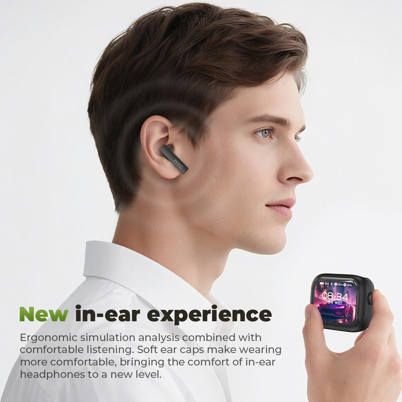 [Buy One Get Two Free]Htc NE40 Wireless Earphones Bluetooth 6.0, LED Display High Fidelity, TWS Earbuds, Mini Bluetooth Speaker, for Beach, Shower, 4-In-1 USB-C, Compatible USB-A, Type-C, Lightning, an Excellent Gift Choice for Christmas and New Year